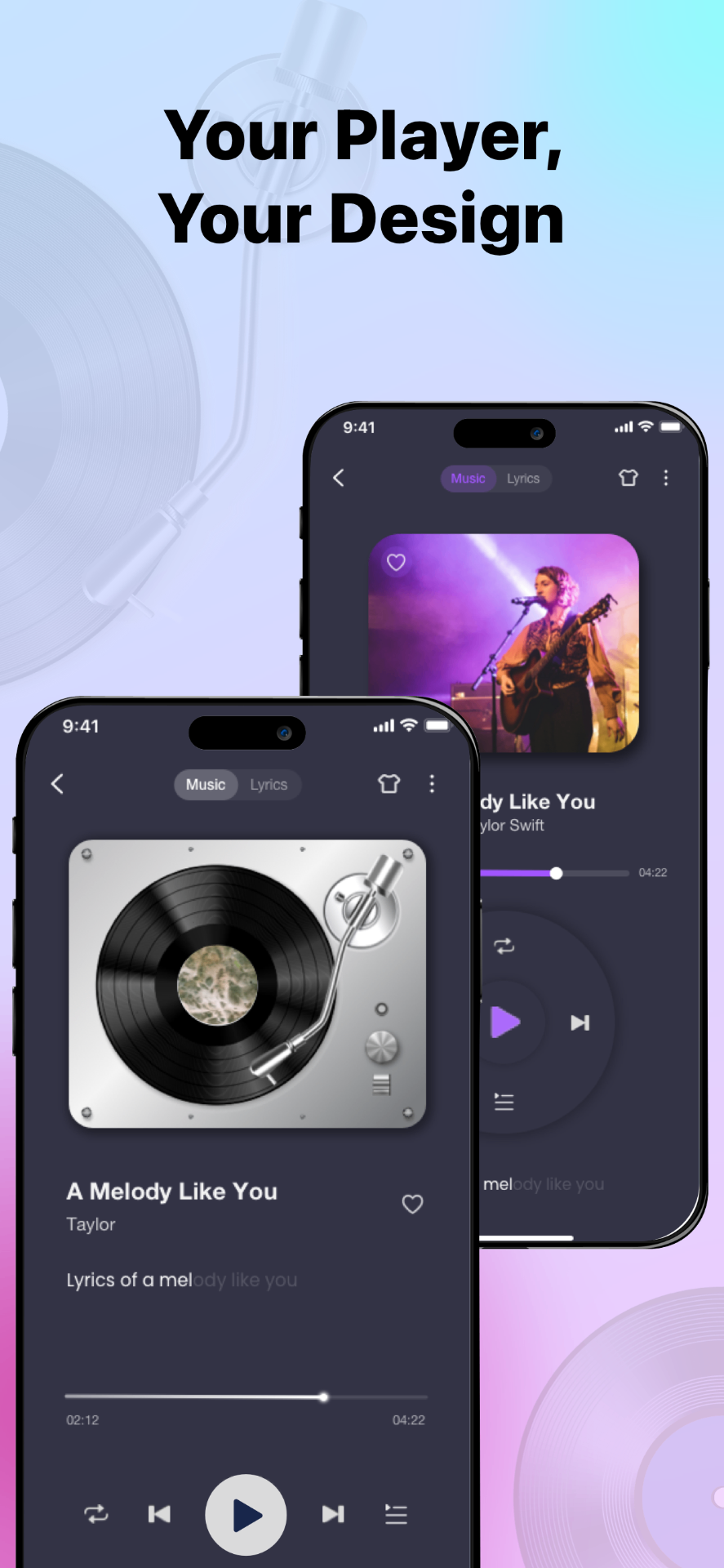 SonaPlay offline music player - customizable player design and themes