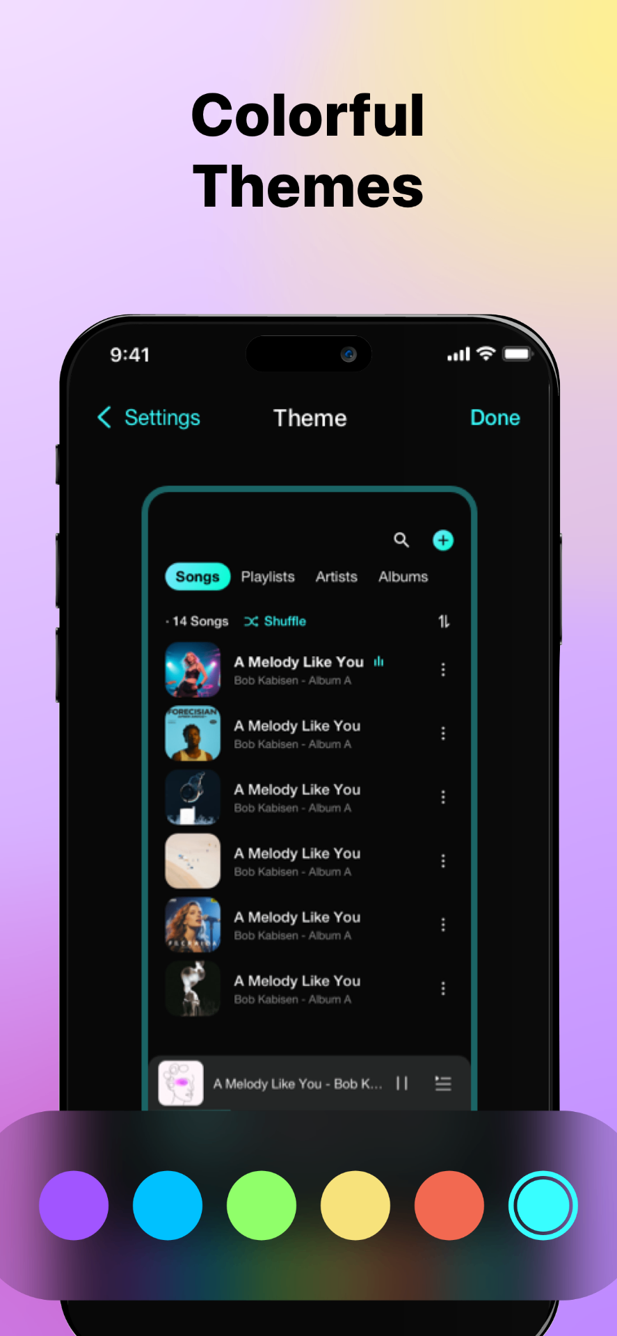 SonaPlay offline music player - colorful themes for personalized experience
